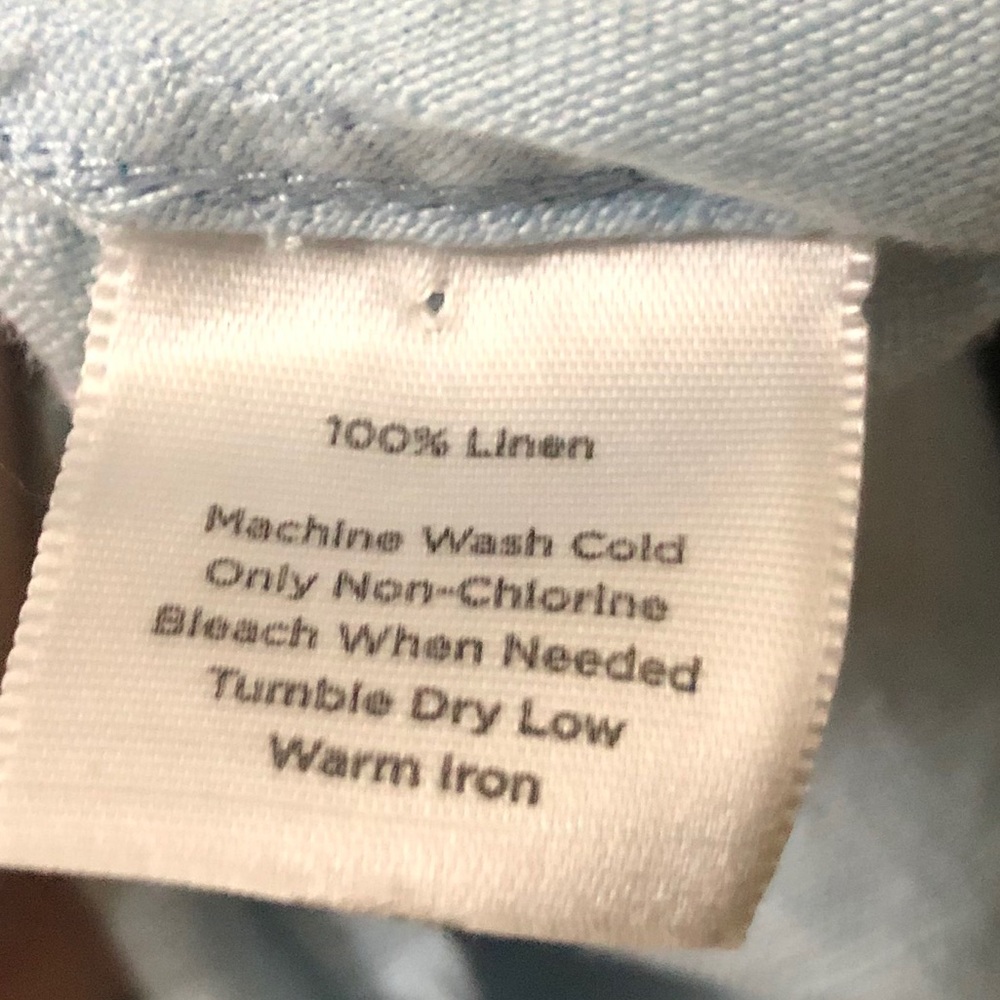 ⚡️5/$15⚡️Talbots | Lt. Blue Linen Blouse - Picture 8 of 8